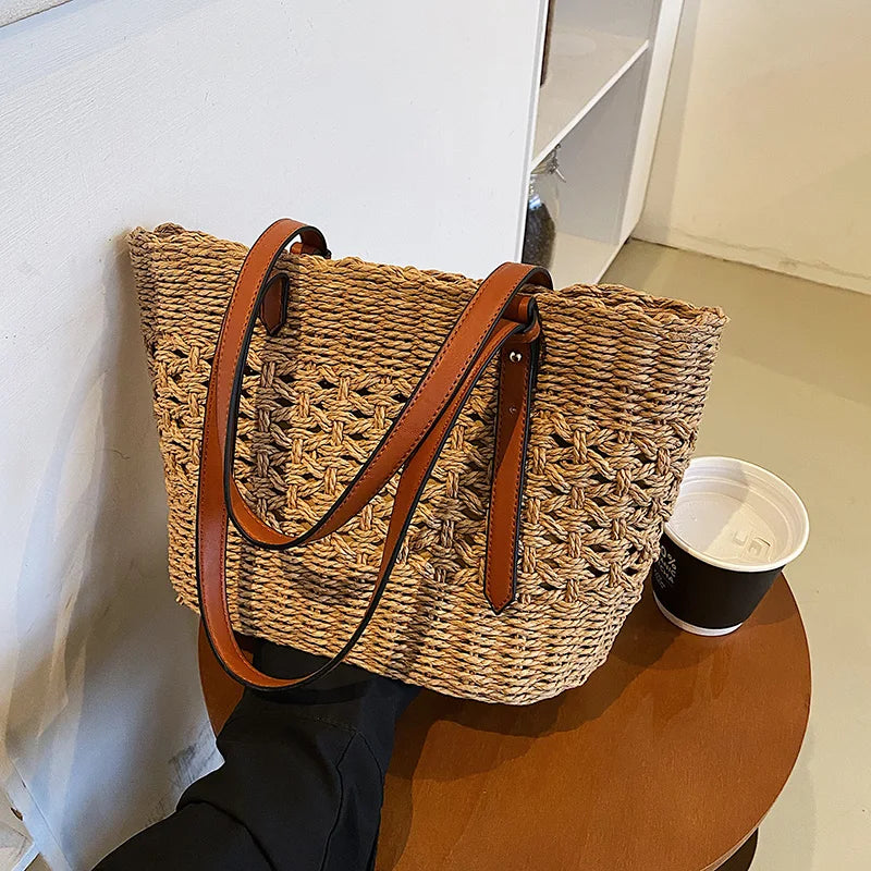 Bohemian Straw Tote Bag