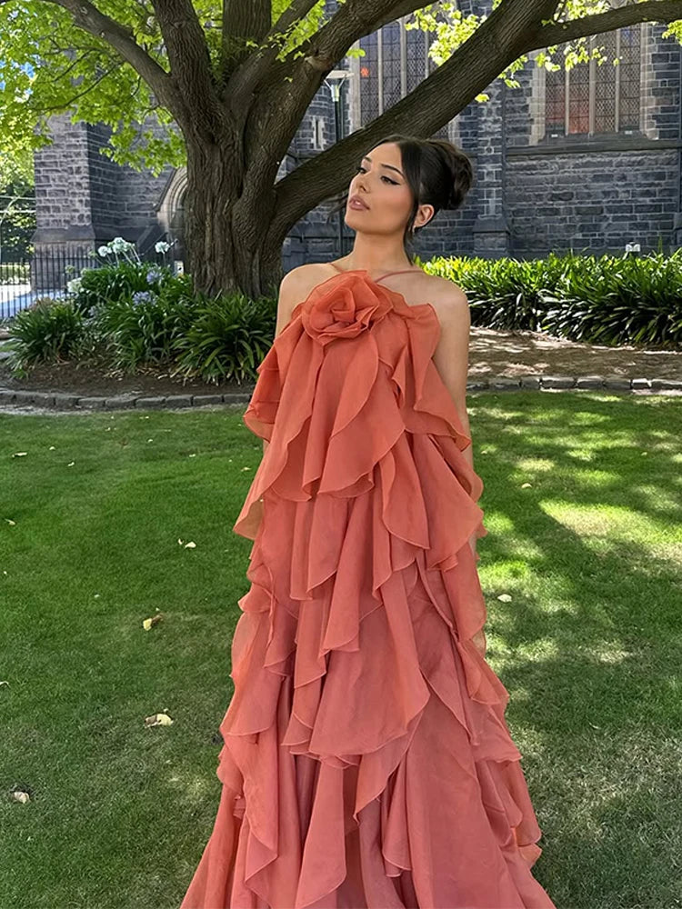 Ruched Layered Maxi Dress