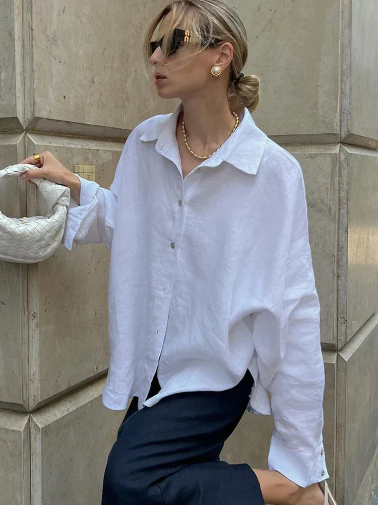Relaxed Fit Long Sleeve Blouse