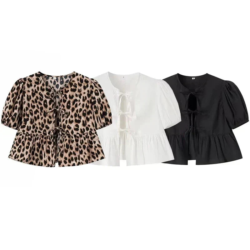 Leopard Peplum Top