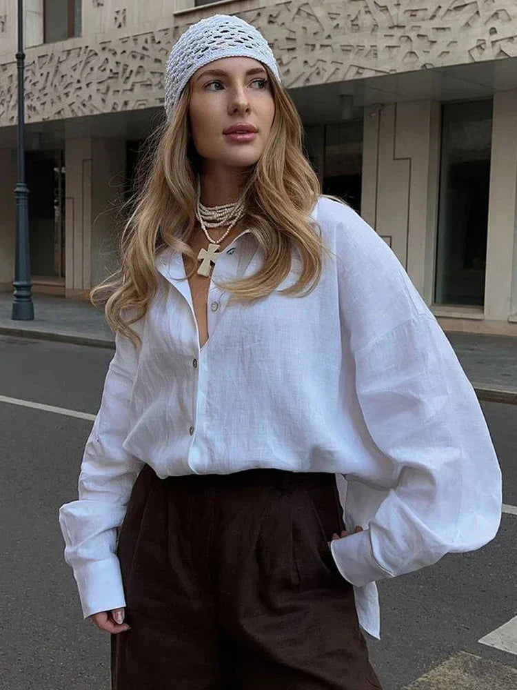 Relaxed Fit Long Sleeve Blouse