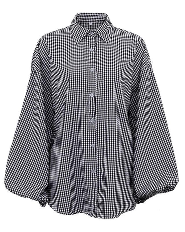 Oversized Gingham Blouse
