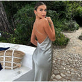 Open Back Sleeveless Maxi Dress