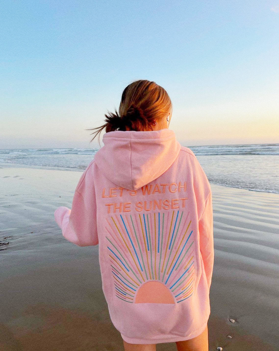 Oversized Sunset Graphic Hoodie