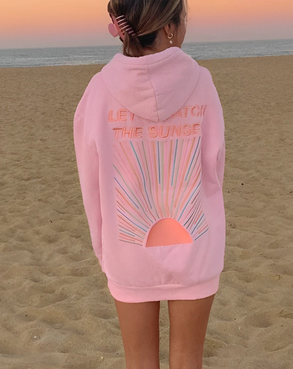 Oversized Sunset Graphic Hoodie