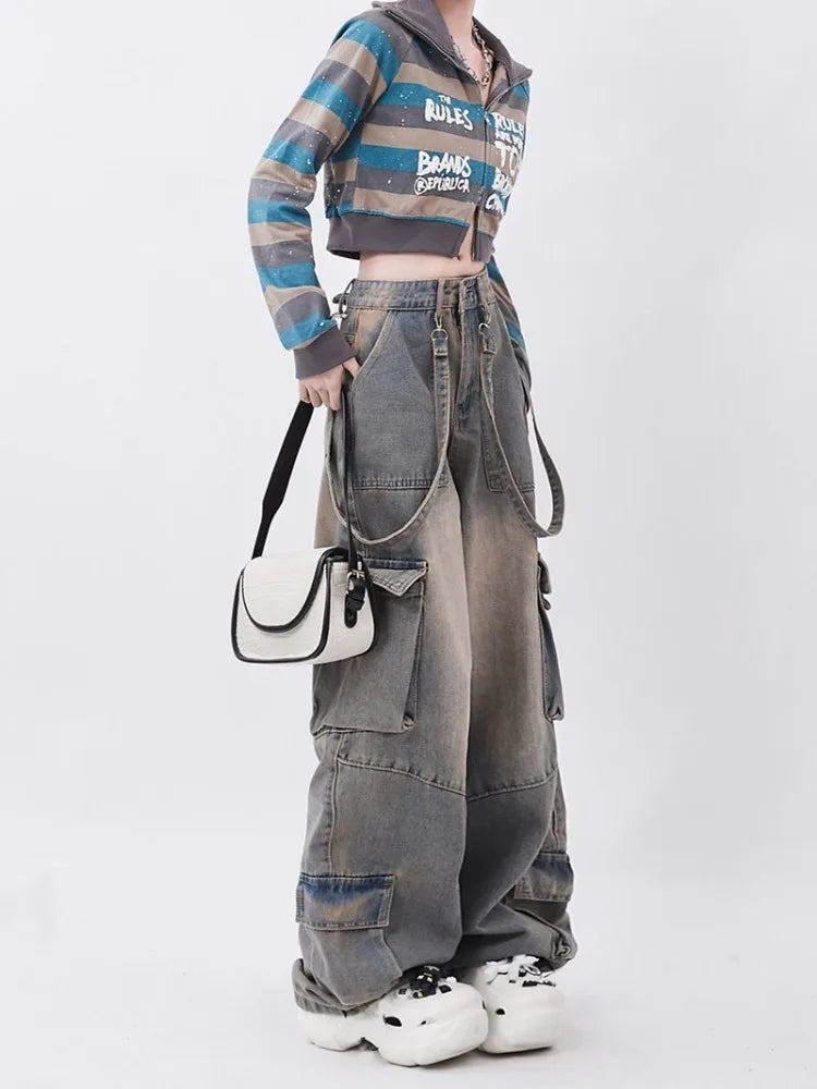 Retro Cargo Wide Leg Jeans