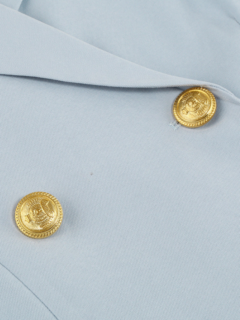 Gold Button Cape Blazer Mini Dress