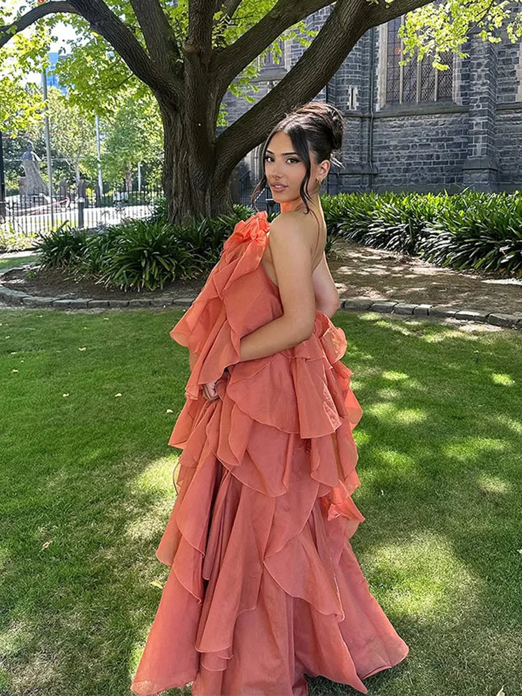 Ruched Layered Maxi Dress