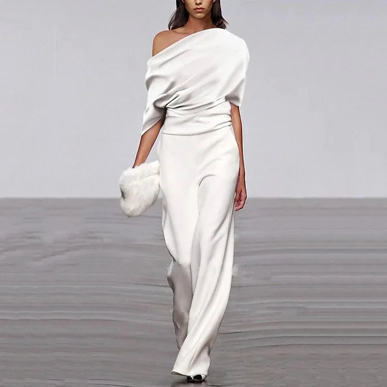 One-Shoulder Wide-Leg Jumpsuit
