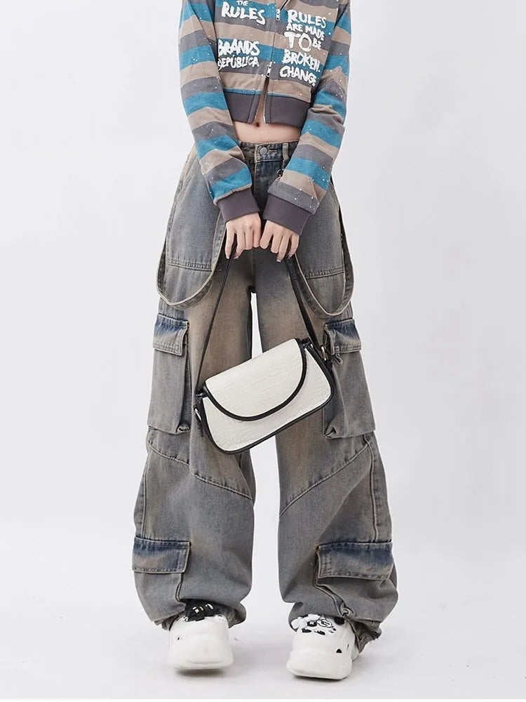 Retro Cargo Wide Leg Jeans