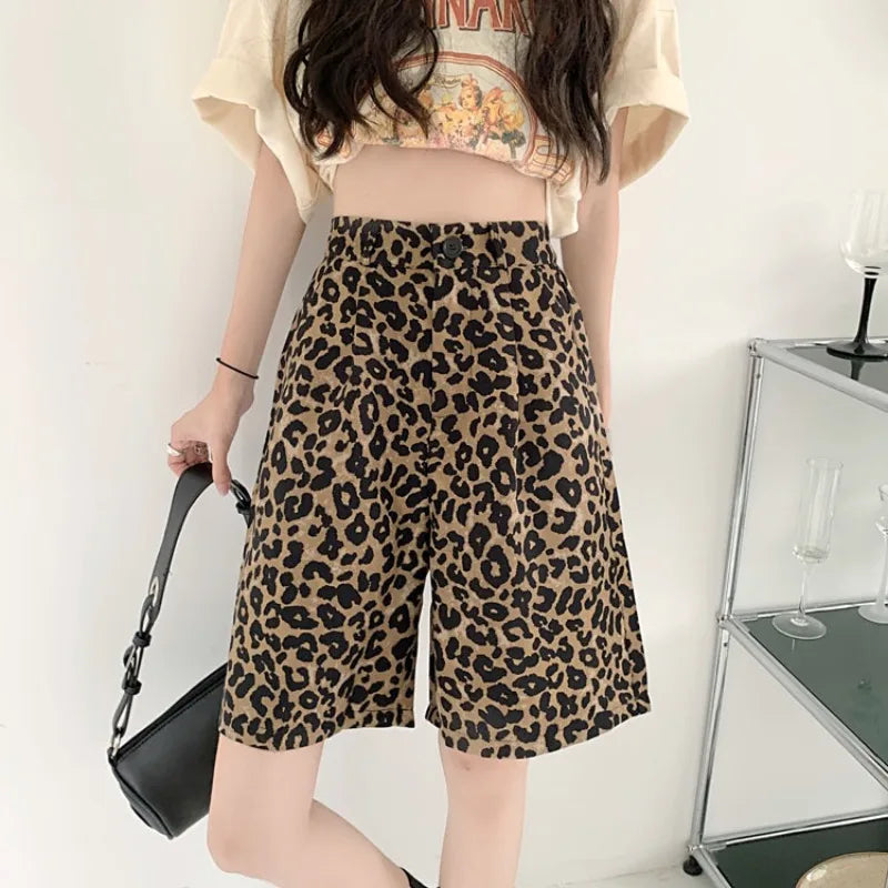 High Waisted Leopard Shorts