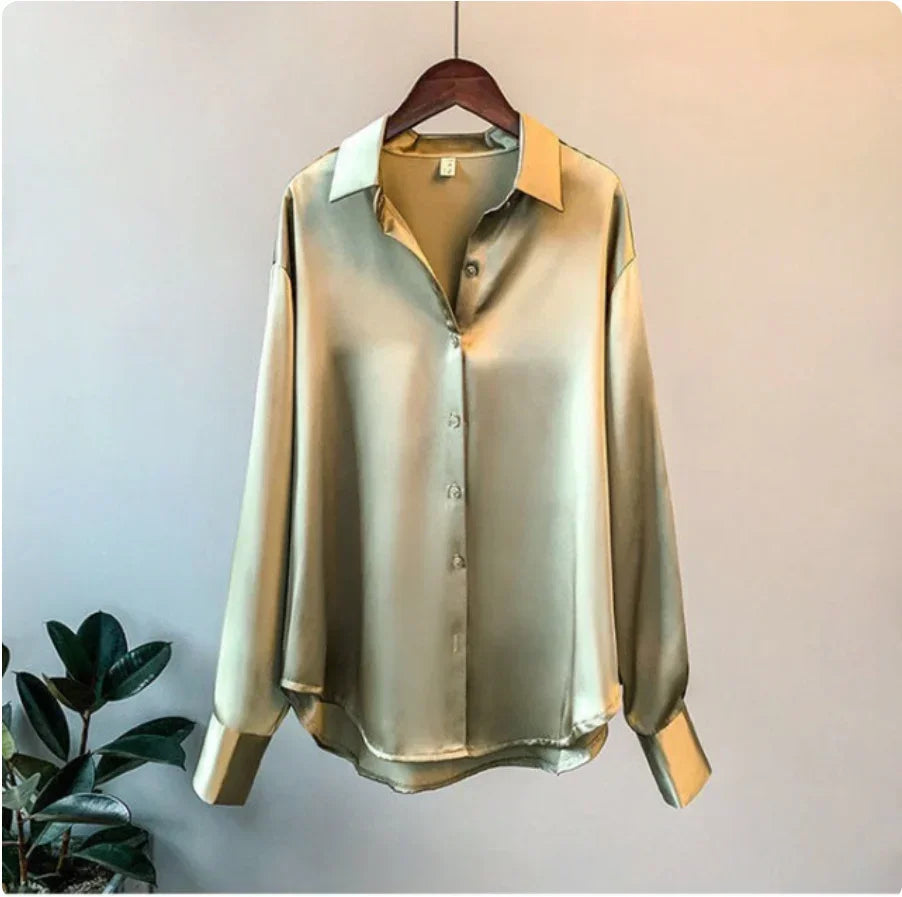 Silky Button-Down Blouse