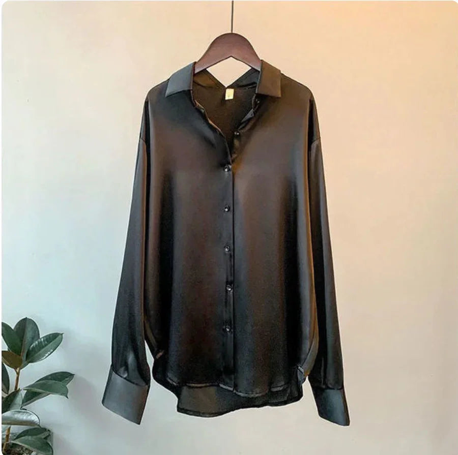 Silky Button-Down Blouse