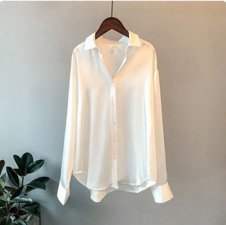 Silky Button-Down Blouse