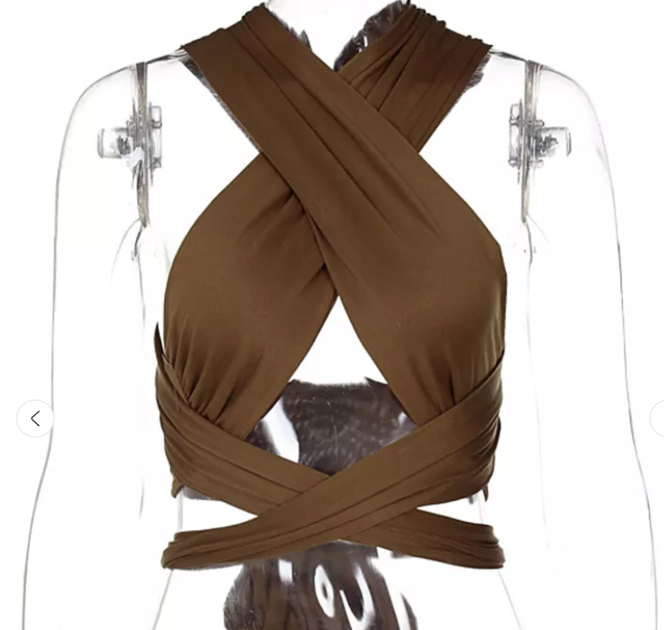 Criss Cross Cropped Halter Top