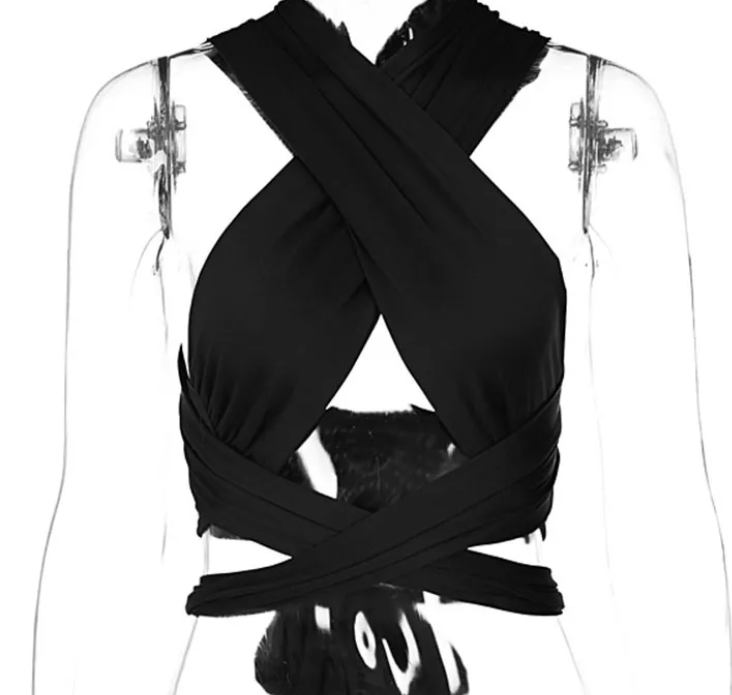 Criss Cross Cropped Halter Top