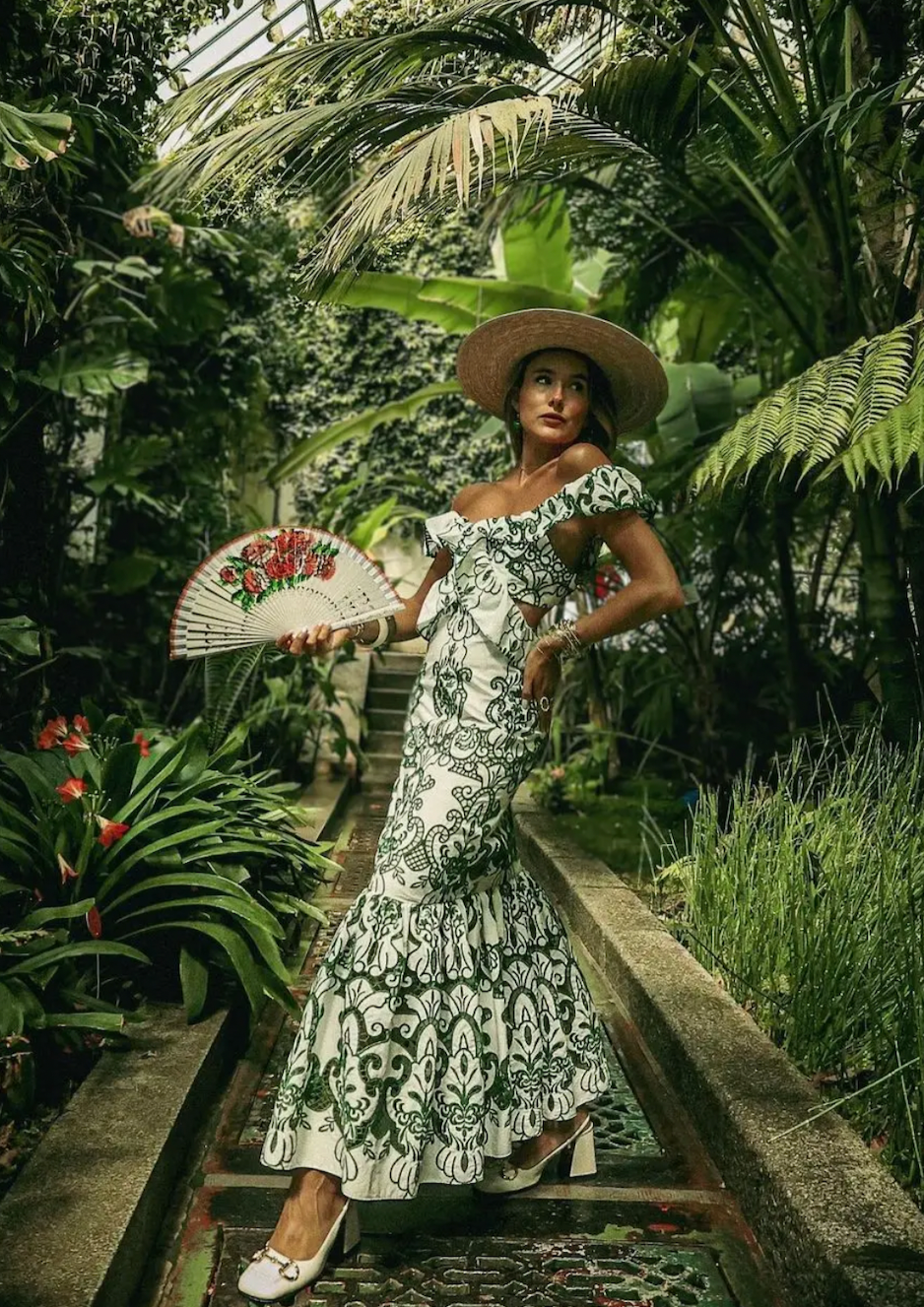 Green Floral Cut Out Maxi Dress