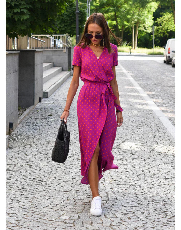 Summer Floral Wrap Dress