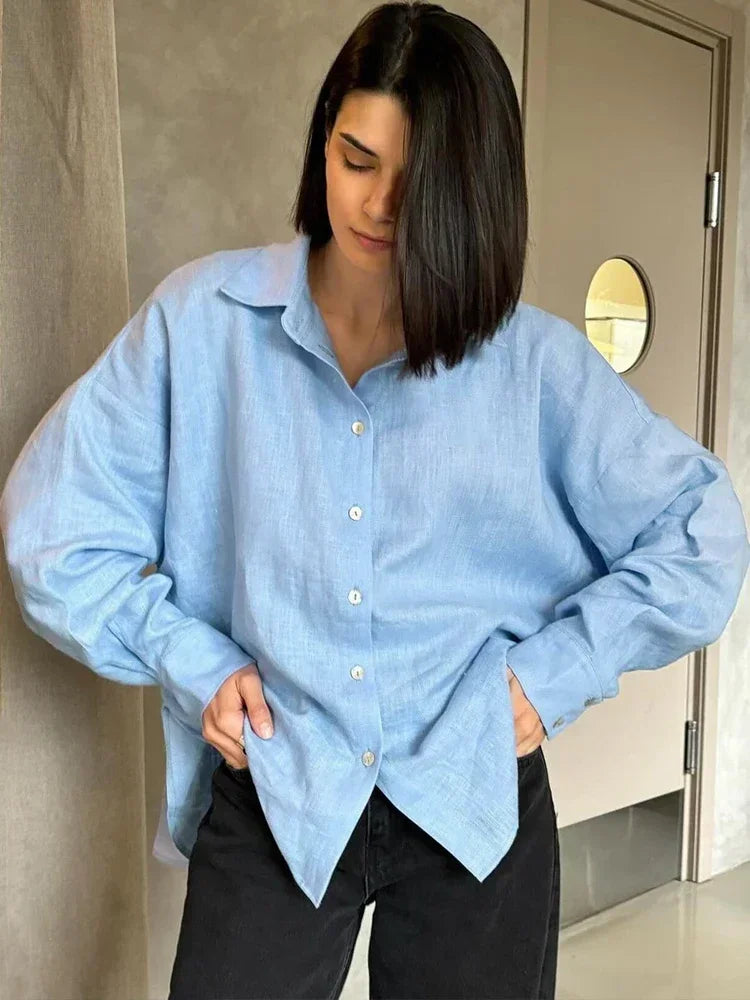 Relaxed Fit Long Sleeve Blouse