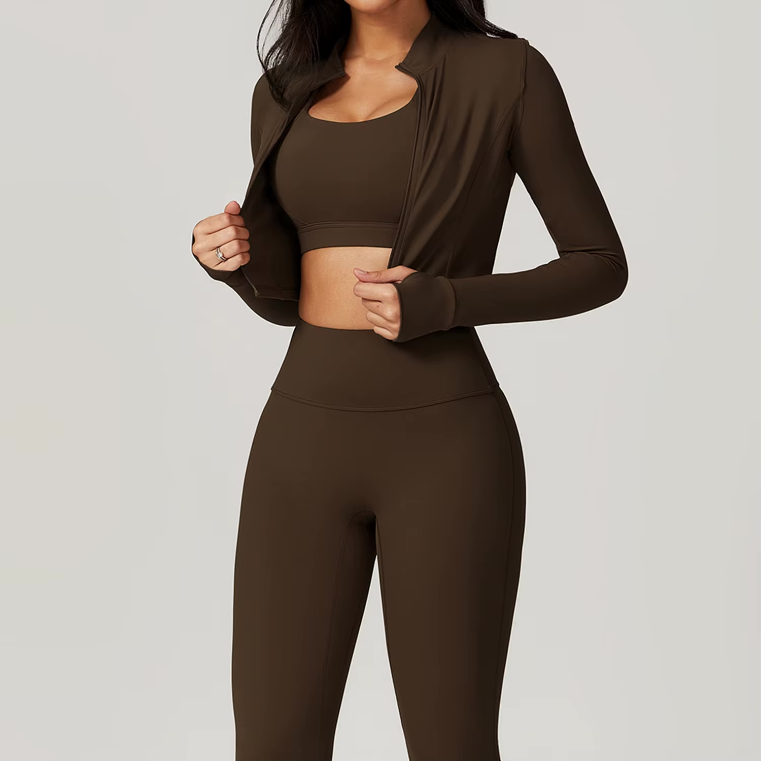 Cropped Vest Sports Bra Leggings Set
