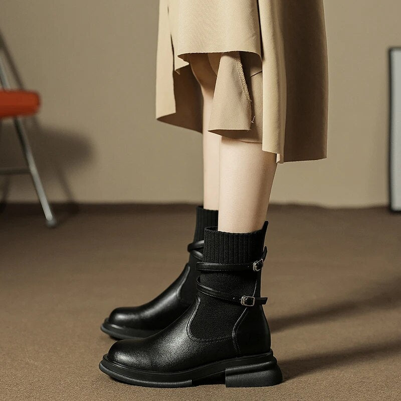 Chunky Knit Ankle Boots
