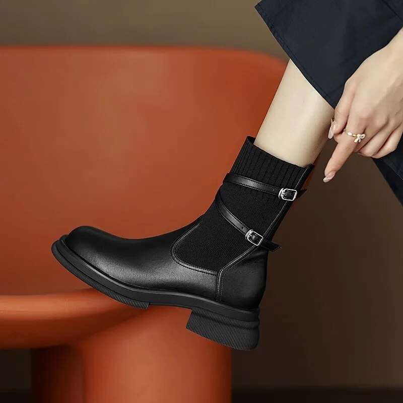 Chunky Knit Ankle Boots