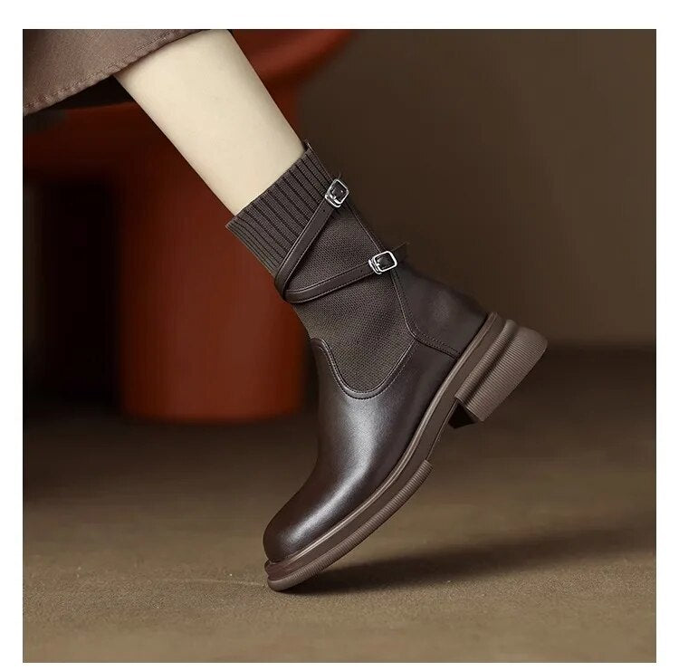 Chunky Knit Ankle Boots