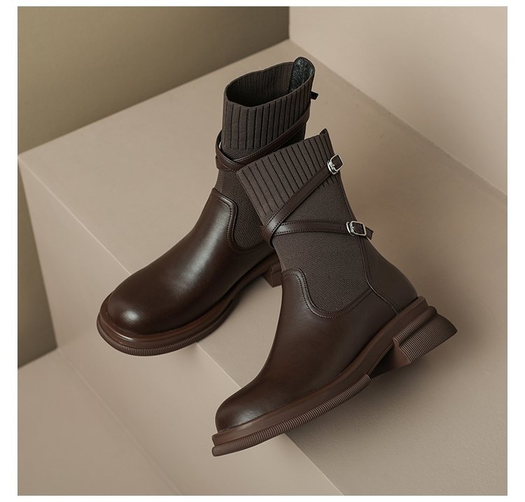 Chunky Knit Ankle Boots