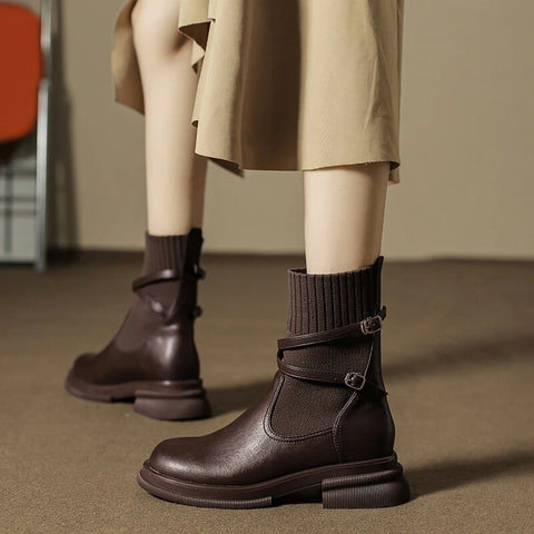 Chunky Knit Ankle Boots