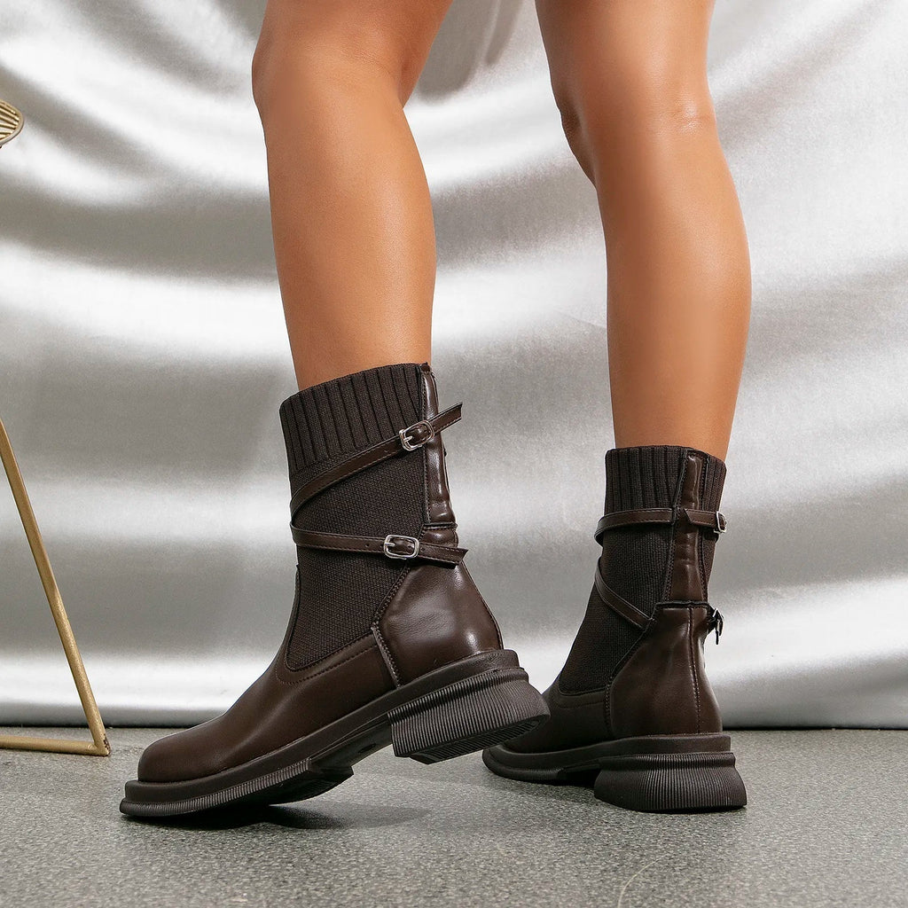 Chunky Knit Ankle Boots