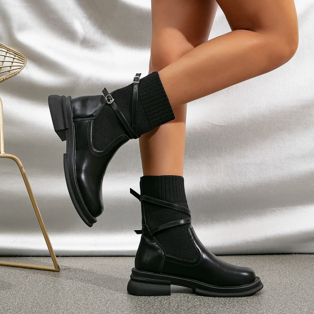 Chunky Knit Ankle Boots