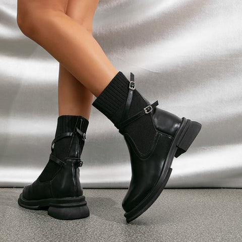 Chunky Knit Ankle Boots