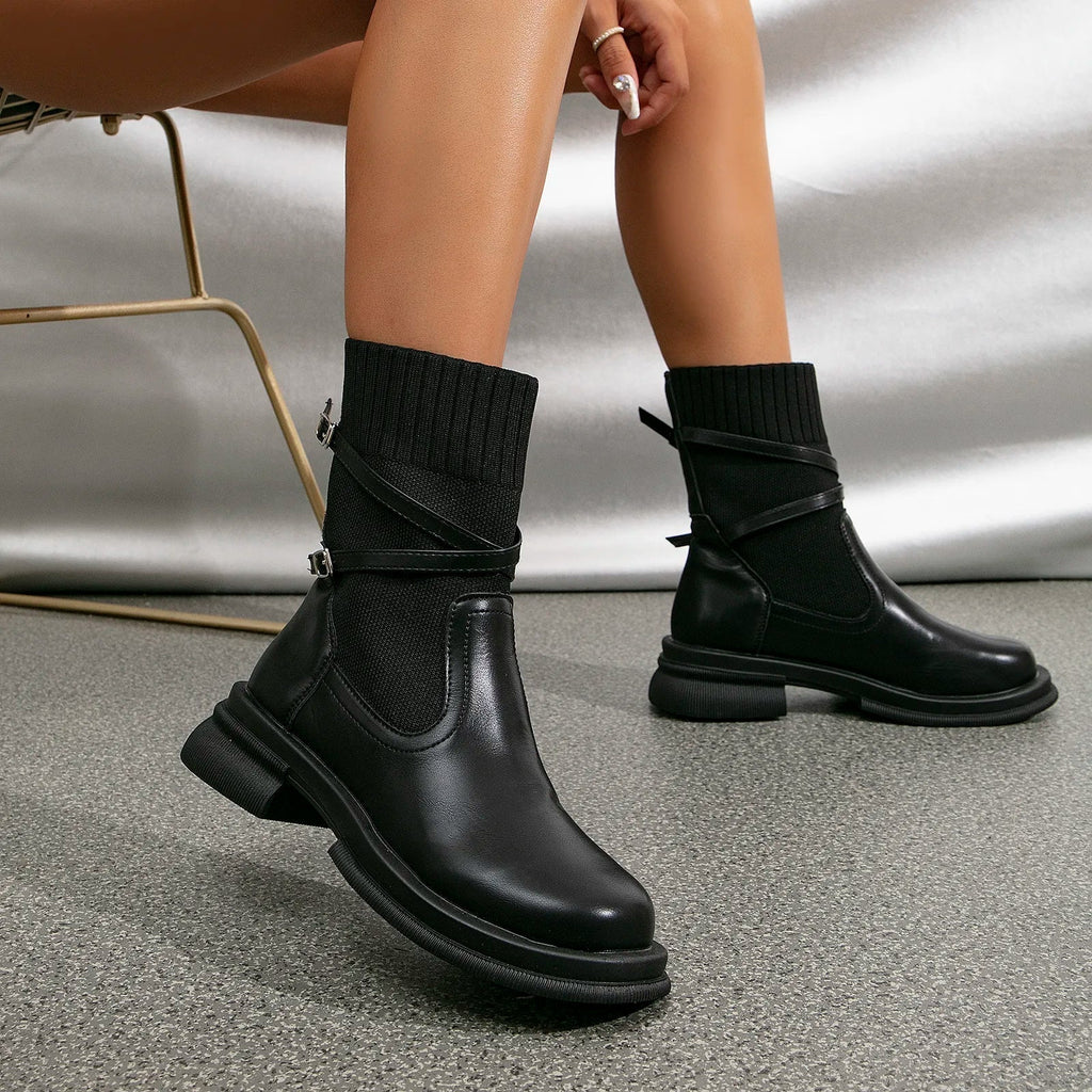 Chunky Knit Ankle Boots