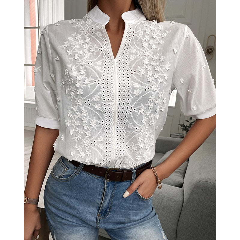 Floral Eyelet Blouse