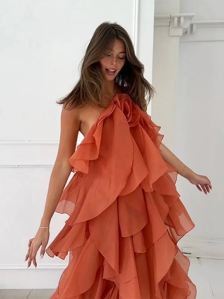 Ruched Layered Maxi Dress