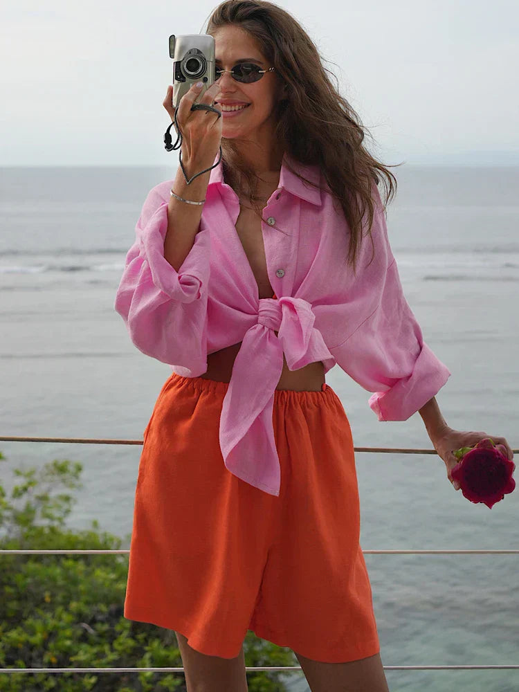 Relaxed Fit Long Sleeve Blouse