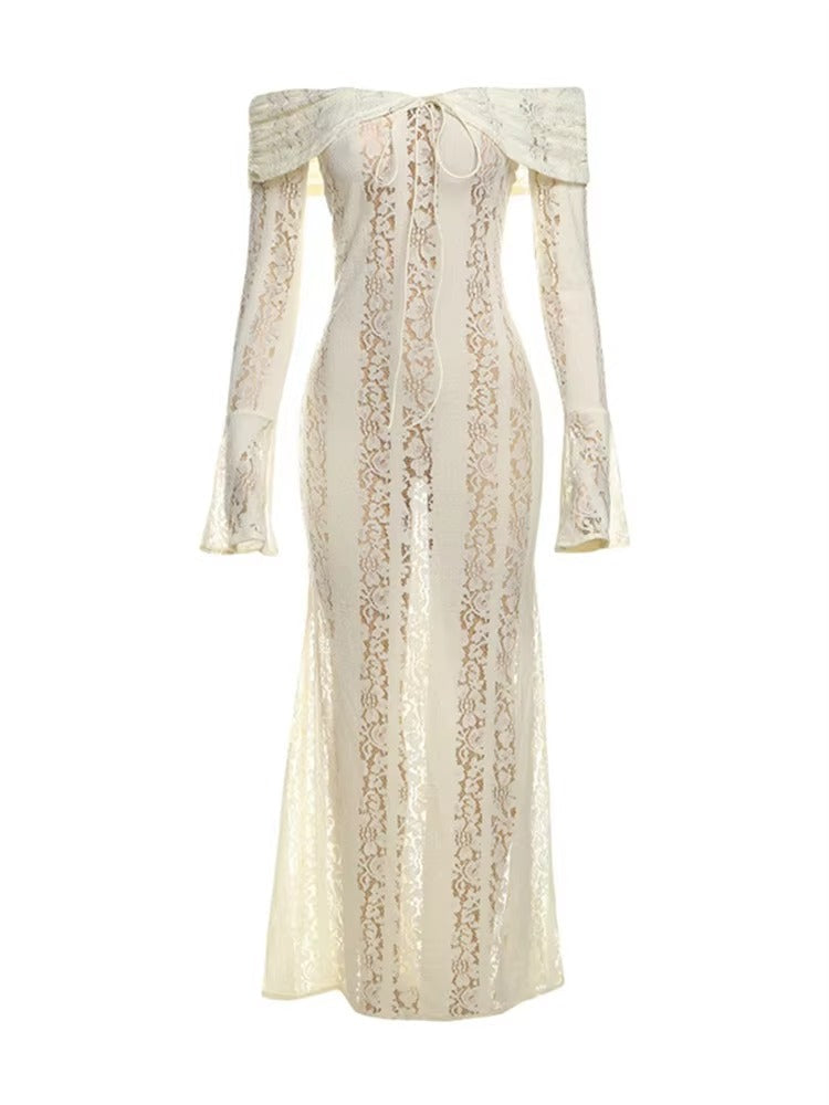 Lace Off Shoulder Maxi Dress