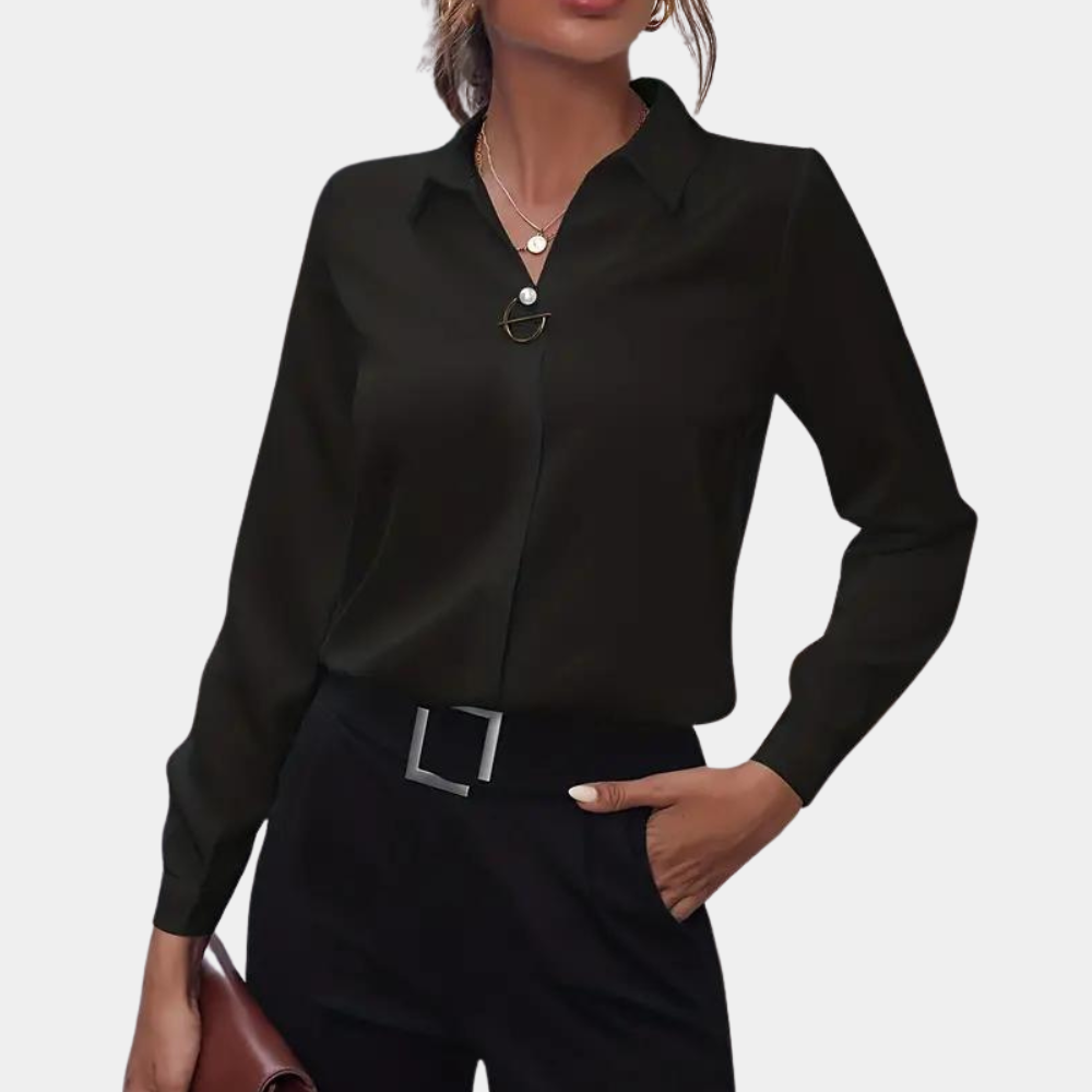 Relaxed Fit Long Sleeve Blouse