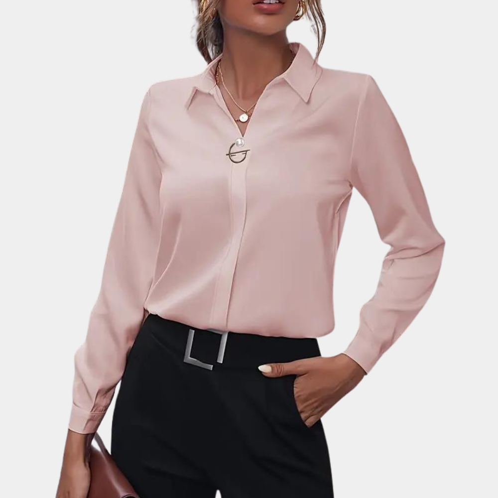 Relaxed Fit Long Sleeve Blouse
