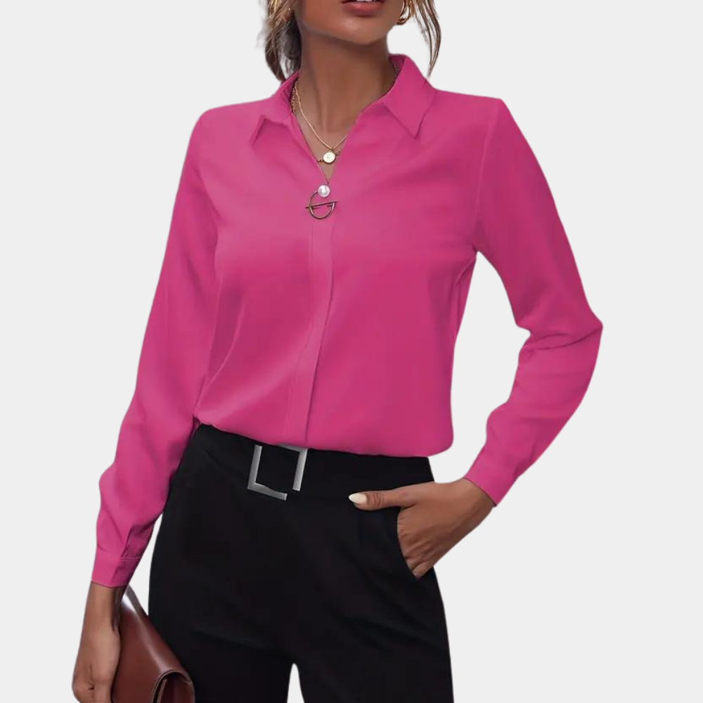 Relaxed Fit Long Sleeve Blouse