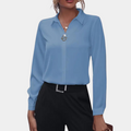 Relaxed Fit Long Sleeve Blouse
