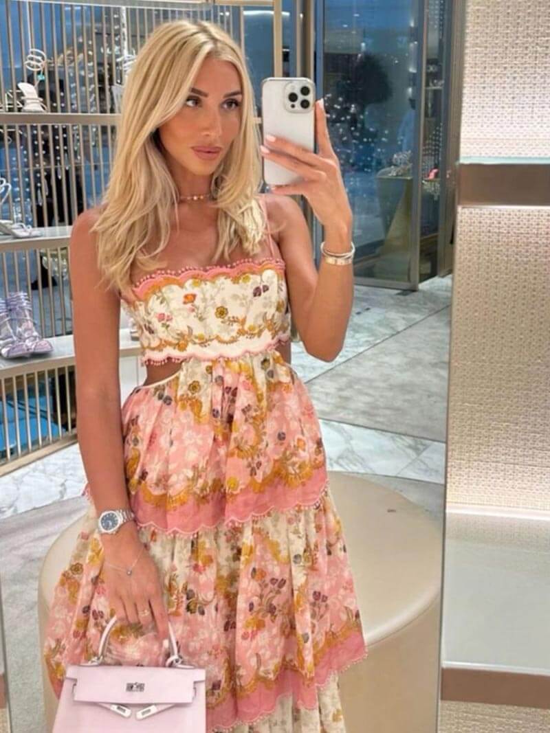 Embroidered Ruffled Maxi Dress