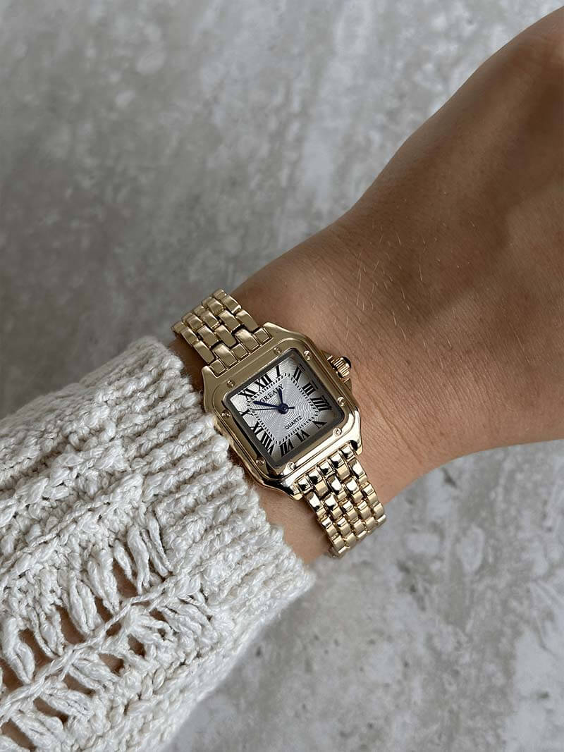 Square Vintage Gold Quartz Watch