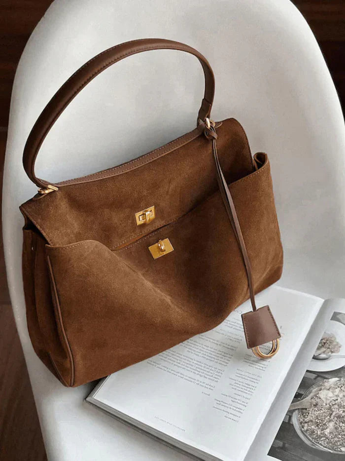 Adjustable Work Suede Shoulder Bag