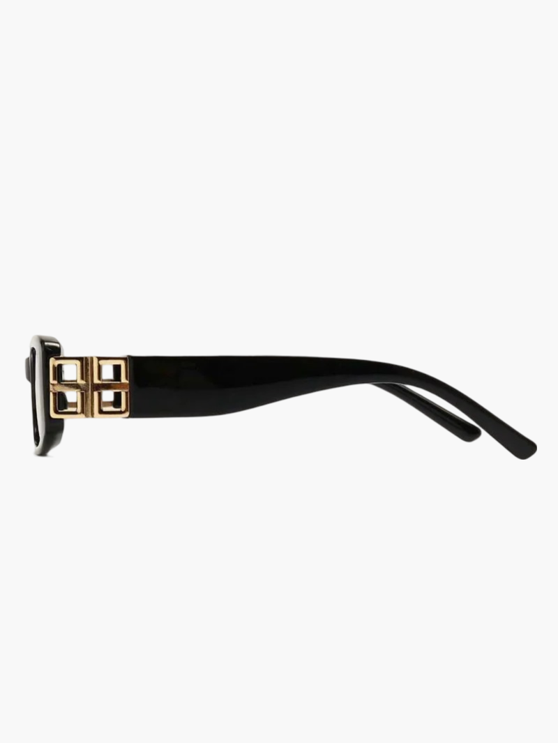 Retro Black Rectangular Sunglasses
