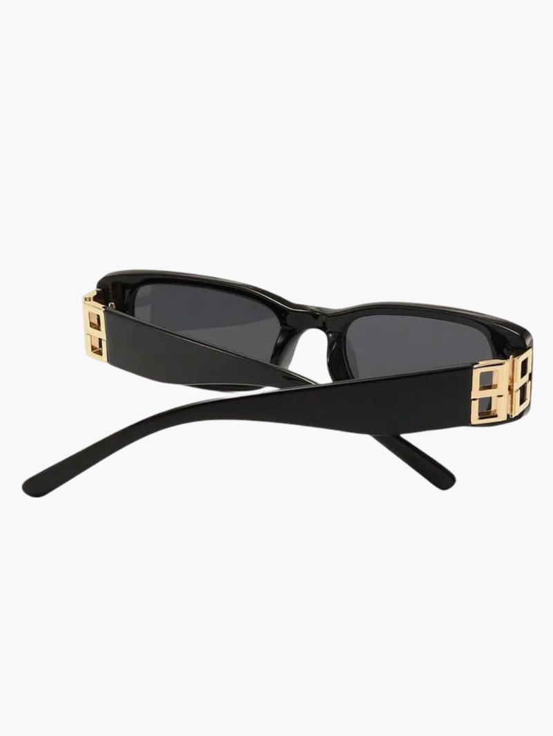 Retro Black Rectangular Sunglasses