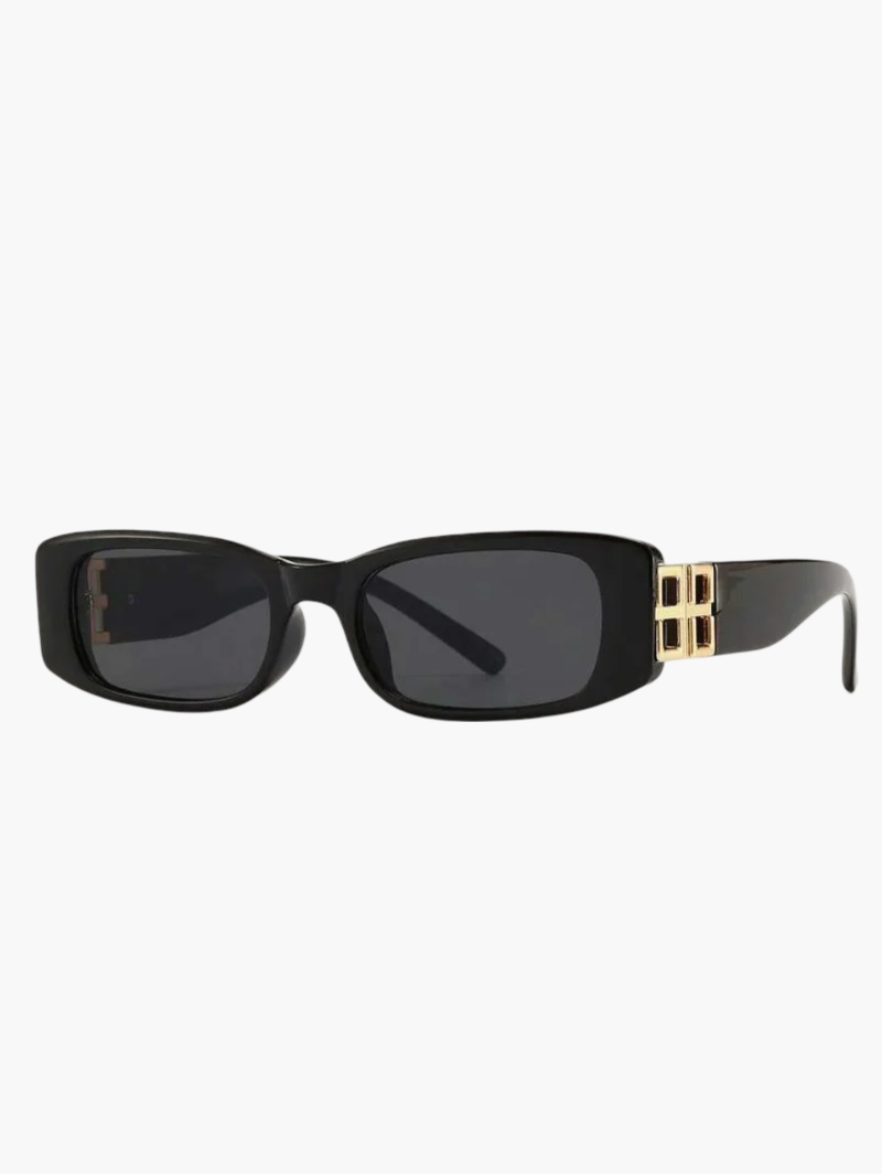 Retro Black Rectangular Sunglasses