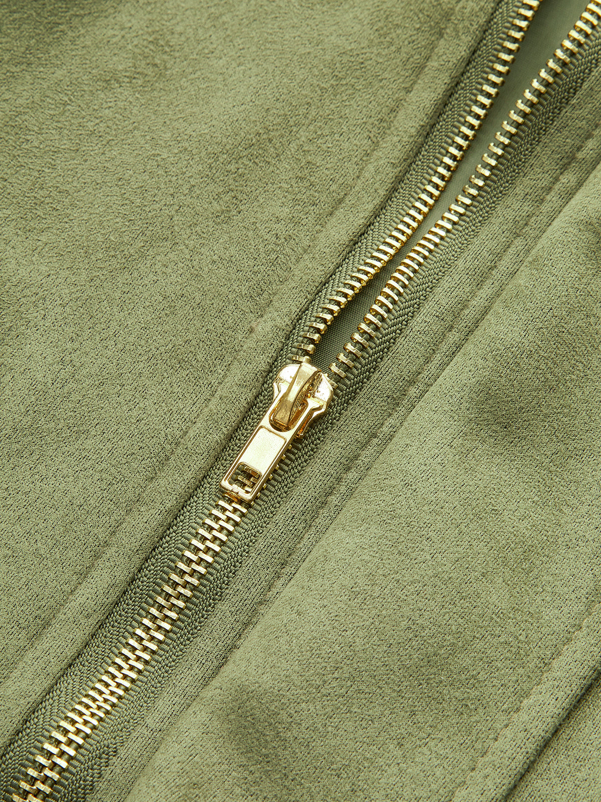 Green Faux Suede Cropped Jacket