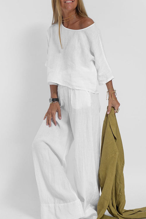 Relaxed Linen Top & Trousers Set