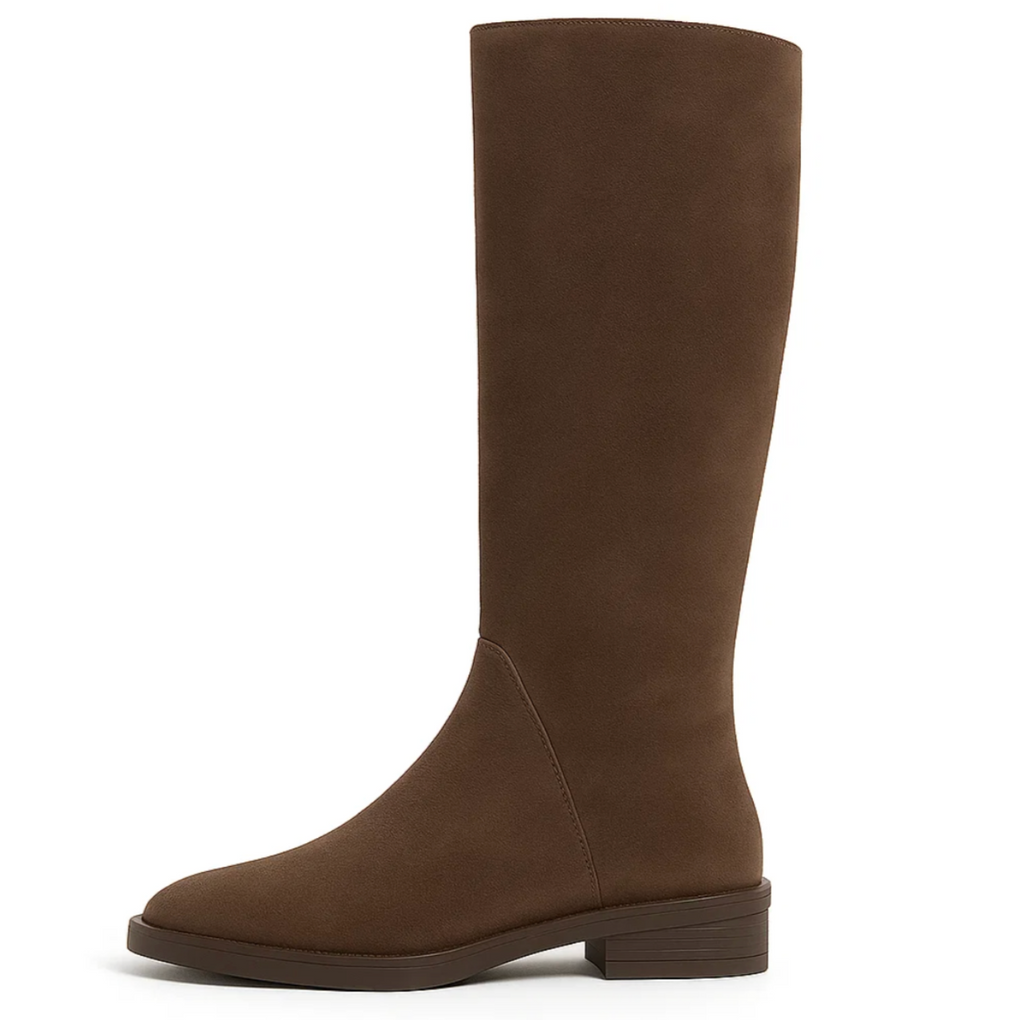 Fitted Low Heel Knee High Boots